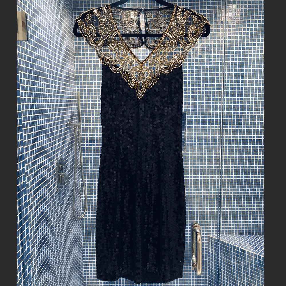 Vintage Niteline Della Roufogali Sequin Midi Dress